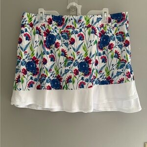 PGA Tour Womens Golf Skort SZ XL Floral Pockets Bright Athletic Summer Comfort